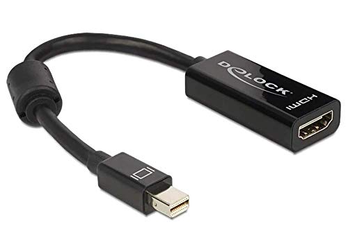 Adaptador Mini DisplayPort a HDMI Delock cable corto de 18cm negro hembra de 19 pines