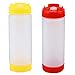 DOITOOL Ketchup Dispenser 2pcs Plastic Condiment Squeeze Bottles Squirt Bottles for Ketchup BBQ Sauces Syrup Condiments Dressings Arts and Crafts 20oz Mustard Dispenser Bottle