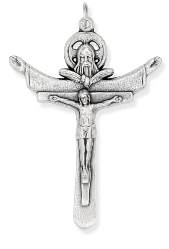 Gifts Catholic, Inc. Large Trinity Rosary Crucifix 2-5 8 Inch The Father, The Son and The Holy Spirit