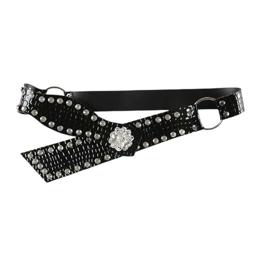 Stylish Women PU Leather Belt Hollows Pattern Waistband Adjustable Waist Belt Fashionable Women’s Accessory