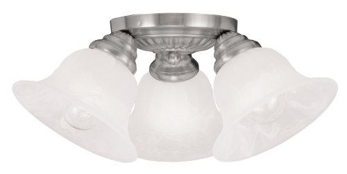 Livex Lighting 1529-91 Edgemont 3-Light Ceiling Mount, Brushed Nickel