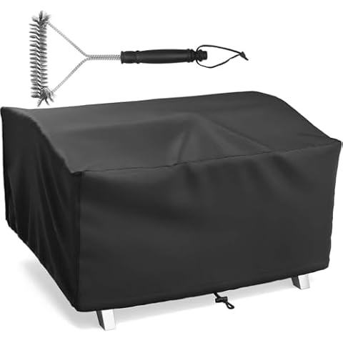 NUPICK 24 Inch Table Top Grill Cover for Cuisinart CGG-306, Pit Boss 75275/PB100P1, Royal Gourmet 24" Griddle, Nexgrill 820-0033, Most 2-Burner Portable Grills, Small Grill Cover Come with Grill Brush Cover