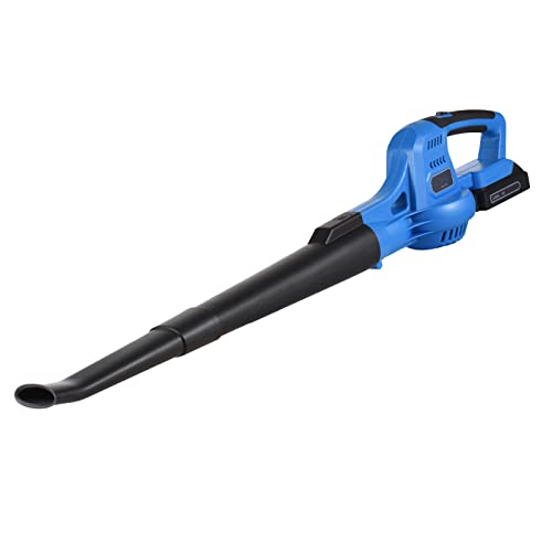 Soplador de Hojas inalámbrico 20V Soplador de Hojas Eléctrico Control de 2 Velocidades 60MPH / 130MPH Soplador de Hojas Eléctrico de Mano con Cargador Rápido de Batería de 2.0Ah para Cover