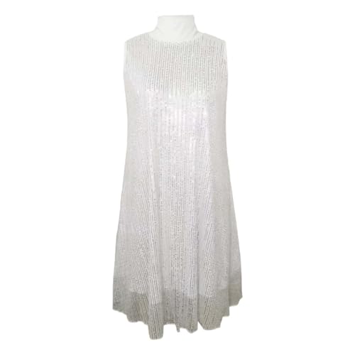 Robe décontractée et élégante à sequins coupe moulante et col rond