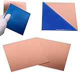 Daseyyue 2 Pcs Pure Copper Sheet, 6' x 6', 20 Gauge(0.032'/0.81mm) Thickness, No Scratches, Protective Film on Both Sides