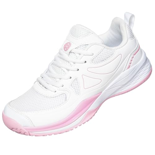 Best Shoes to Play Tennis in: Top Picks for Every Player 12 Sisttke Women's Badminton Pickleball Tennis Shoes Lightweight Breathable Non-Slip Court Sneakers for Racquet Sports Training White/Pink