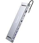 KCEVE USB C Type-C Hub (11-in-1), 100W PD Support HDMI Output 4K@30Hz LAN Hub USB Hub 1*USB3.0+3*USB2.0 5Gbps Ultra High...