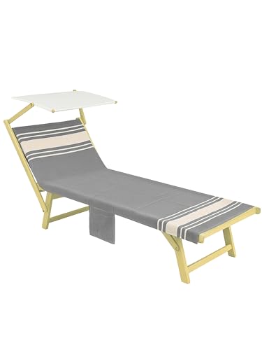 o-day Toalla de playa con esquinas y bolsillos, 70 x 180 cm, 100% algodón, para cuna y playa