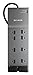 Surge Protector, 8 Outlet 3390 Joule, 6' Telephone/Coaxial Protection, Extend Cord