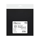 Accent Design Paper Accents Smooth Cardstock 8' X 8' Black, 65Lb Colored Cardstock Paper for Card Making, Scrapbooking, Printing, Quilling and Crafts, 15 Piece Pack
