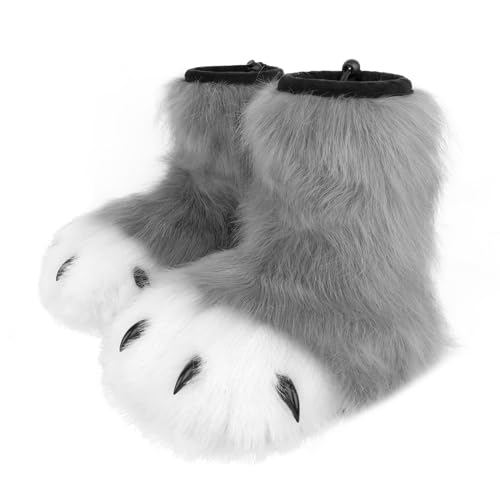 hbbhml pelzige Pfote Hausschuhe Tier klaue Neuheit Cosplay Kostüm Zubehör lustige Geschenke für Halloween Weihnachten