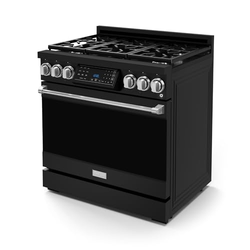 Image of Gordon Ramsay by THOR Kitchen 36 Inch Professional Liquid Propane Range with Tilt Panel Touch Control in Black /Stainless Steel