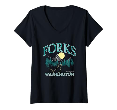 Mujer Twilight Forks Washington Camiseta Cuello V