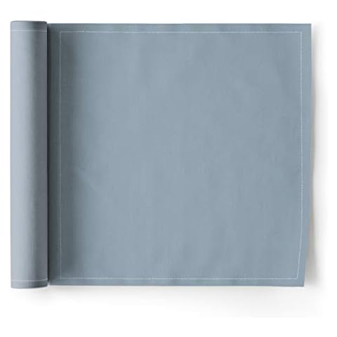 MY DRAP Cloth Washable and Reusable Dinner Napkin - 12.6 x 12.6 in (12 Per Roll, Cotton Foggy Blue) Cover