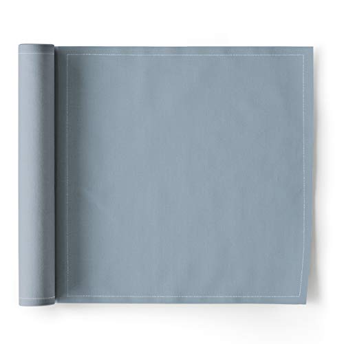 MY DRAP Cloth Washable and Reusable Dinner Napkin - 12.6 x 12.6 in (12 Per Roll, Cotton Foggy Blue)