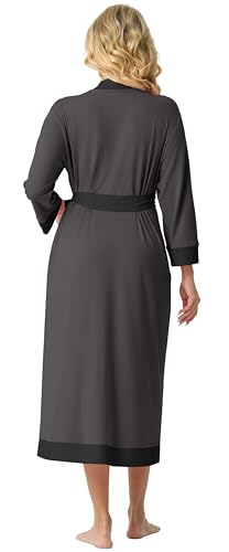PrinStory Women's Lightweight Soft 3/4 Sleeve Bathrobe - image 5