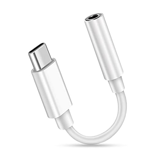 USB C till 3,5 mm hörlurar Aux Jack adapter, stöd OnePlus 6T/Huawei P30 Pro/Mate 20 Pro/Samsung Galaxy/Xiaomi och mer stöd alla typer c - vit