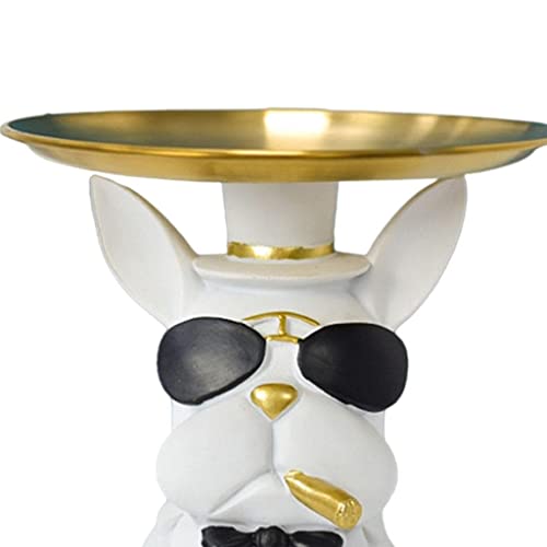 Bandeja decorativa perro bulldog blanco regalo original hogar 6