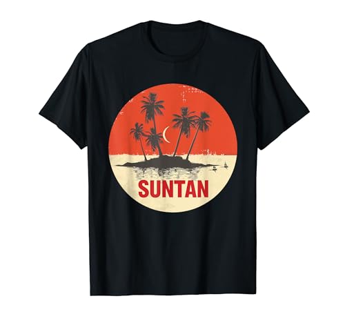 Cool Palm Trees Island con Suntan Vacaciones Camiseta