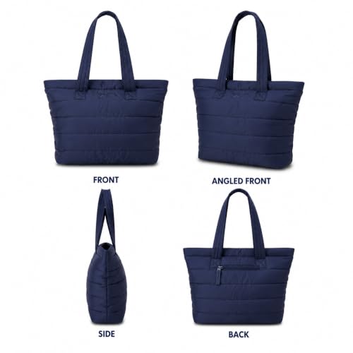 Image of Reebok Womens Tote Bag - Lightweight Carry On Puffer Quilted Tote Bag for Travel Work Travel and Daily Essentials