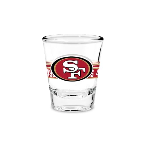 Rico Industries NFL Football San Francisco 49ers Standard 1.7oz Shot Glass Durable Barware for Game Day & Home Bars