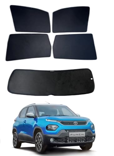 Image of Premium Car Sunshade Fix Type Non-Magnetic Curtain with Rear Dicky Curtain Set of 5pc for Punch