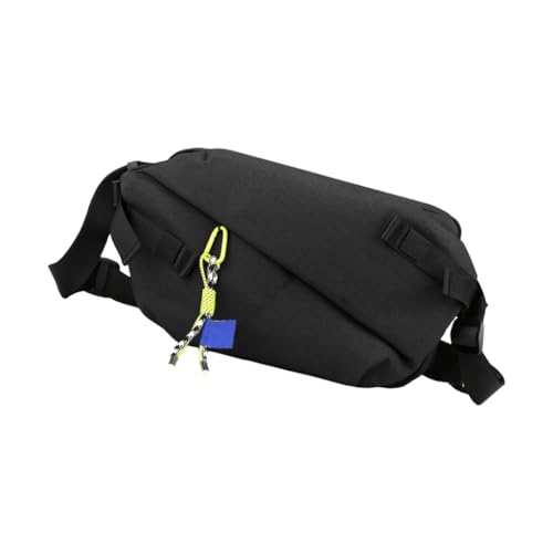 Bolso de mensajero pequeño impermeable de nailon con múltiples bolsillos para hombre y mujer, Negro , Estilo bohemio