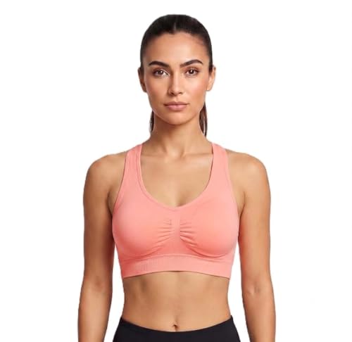 Image of Seamless Comfort: Padded Slip-On Sports Bra for Women - Effortless Support and Style (Free Size-Best for 30 to 36 Boob Size)