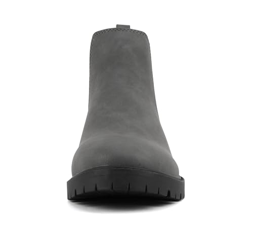 Soda “HOPPER” ~ Women Round Toe Double Elastic Gore Lug Sole Low Heel Chelsea Ankle Boot Bootie4