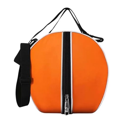 Deevoka Basketball Bag Sport Equipment Storage Single Ball Bag Carrier Bag Mesh Side Pocket Backpack Soccer Ball Bag for Volleyball, Orange