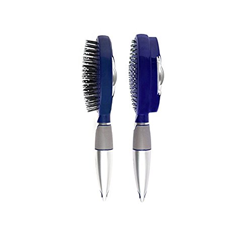Qwik-Clean Brush - Easy Clean Retractable Bristles and Detangling Oval Brush for Curly, Straight and Thick Hair - Wet and Dry Hair - Blue