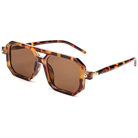 FEISEDY Vintage Square 70s Flat Aviator Sunglasses Women Men Classic Retro Stylish Frame UV400 Sunglasses B2622 Cover