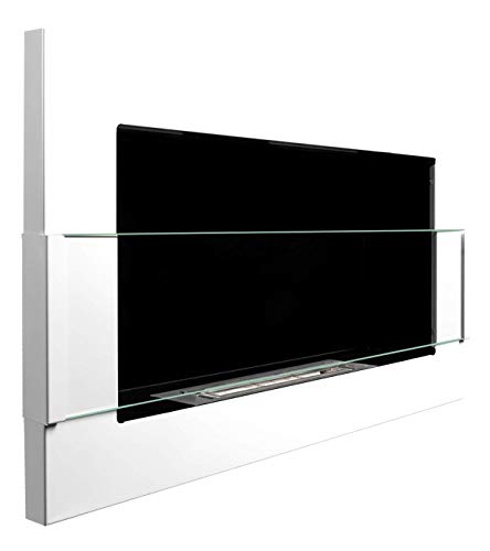 Camino biocamino da parete, 650 x 400 mm, bianco