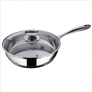 Berndes Injoy Steel Padella Fonda 24 Cm – Acciaio Inox Con Rivestimento Antiaderente, 2.4 Litri, Fondo Induction, Manico In Bakelite Fresco – Argento