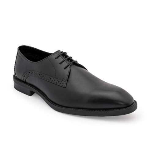 Image of Red Tape Men's Formal Shoes Black Leather Round Toe Lace-Up