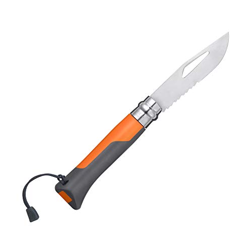 Opinel Messer Nr. 8 – Outdoor-Messer mit Sandvik 12C27 Stahl und Teilsägezahnung