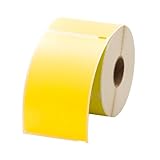 Dymo Compatible LV-30256Y Yellow Shipping Labels - 300 labels per roll, 1 roll per package