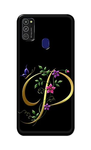 Image of Printed Hard Back Cover Case for Samsung Galaxy M21 | Samsung M21 2021 Edition Back Cover (Alphabet P) -1803