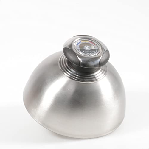 BBQter Burger Bell Burger Cloche with Thermometer Cover for Burger Cloche Burger Cover Grill Utensil Hamburger Cheeseburger Steak Pattys Grilling Makes Cheese Melting Stainless Steel Cover