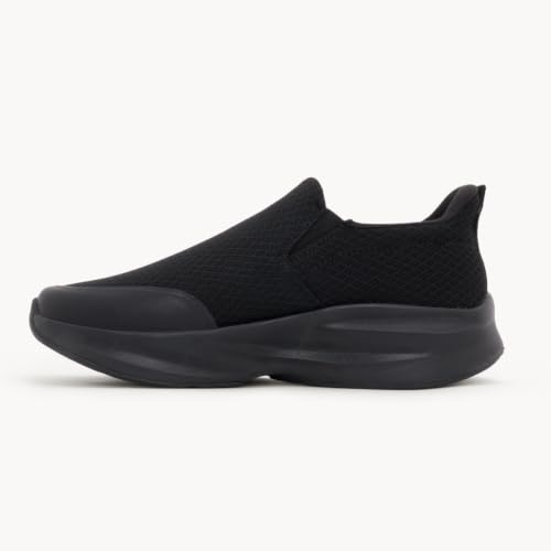 Image of Red Tape Women's Black Walking Slip-On Shoes | Lightweight Mesh Walking Shoes | Black | 6 UK