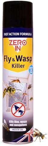 Zero in Fly and Wasp Killer - 300 ml Aerosol, Controls Flying Insects and Bugs in The Home, Ready-To-Use, Fast Action Formula, Instand Knockdown of Flies, Waps and Other Flying Insects