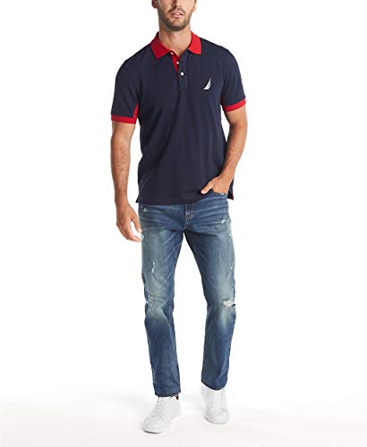 Nautica mens Classic Fit Short Sleeve Performance Pique Polo Shirt Polo Shirt