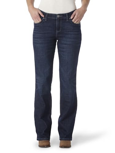 Wrangler Womens Q-Baby Mid Rise Boot Cut Ultimate Riding Jeans, Boot Scootin, 15-36 US