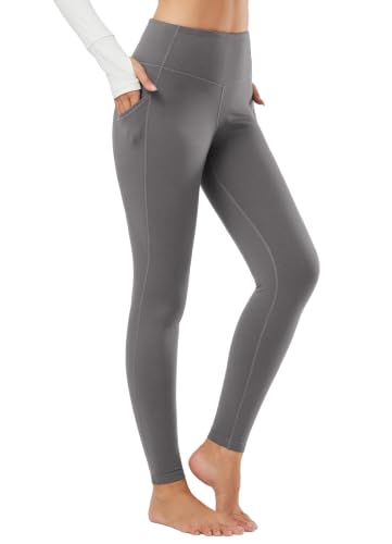 Image of baleaf Women's Fleece Lined Leggings, High Waisted | Thermal Warm Winter Tights, Thick Yoga Pants, Cold Weather, with Pockets