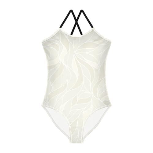 Abstract Grey White Swimsuits for Girls 1 Piecing Toddler Girl Swim Suit Bathing Suit for Girls Beach