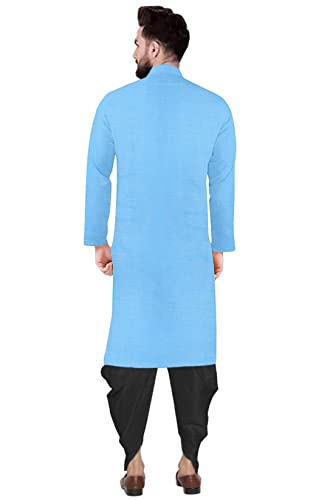 Image of Trustous Mens Cross Kurta Dhoti Set In Cotton