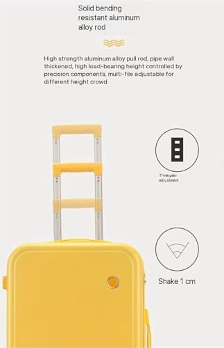 Carry-on Suitcase Luggage Hardside Rugged Travel Suitcase Luggage with Spinner Wheels,Lightweight Carry-On Luggage Carry-on Suitcases Carry On Luggages,Yellow-22in (Yellow 24in)4