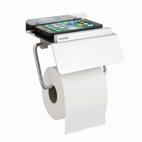 Image of Force Toilet Paper Roll Holder with Mobile Stand, Stainless Steel Toilet Paper Hanger with Stand in Bathroom, Toilet Paper Holder, Toilet Tissue Roll Holder for Bathroom, Pack of 2
