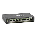 NETGEAR PoE Switch 8 Port Gigabit Ethernet Plus Network Switch (GS308EP) - with 8 x PoE+ @ 62W - Desktop or Wall Mount