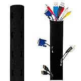 FLORICAN Cable Organiser Manager Cord Management System Sleeve for TV, Computer, Home Theatre, Speaker, Hdmi, Cables with Zipper (19 Inch / 48Cm) (Pack of 1)